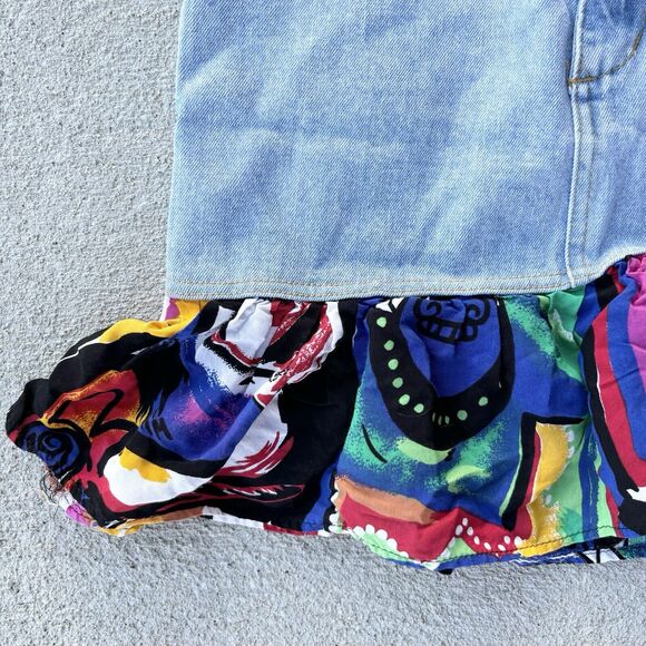 Vintage 90s Rare Absolutely No! Jeans Authentic Venom Skirt Fabric Ruffle Bottom - Picture 3 of 12